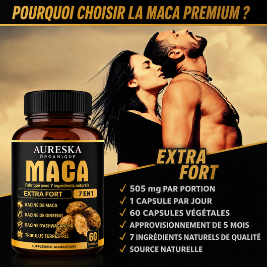 Maca des Hautes Andes du Pérou – Formule 7-en-1 Énergie, Vitalité & Performance Homme