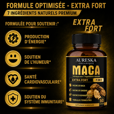 Maca des Hautes Andes du Pérou – Formule 7-en-1 Énergie, Vitalité & Performance Homme