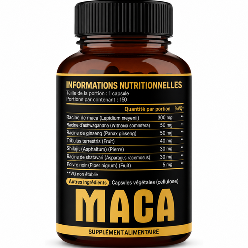 Maca des Hautes Andes du Pérou – Formule 7-en-1 Énergie, Vitalité & Performance Homme